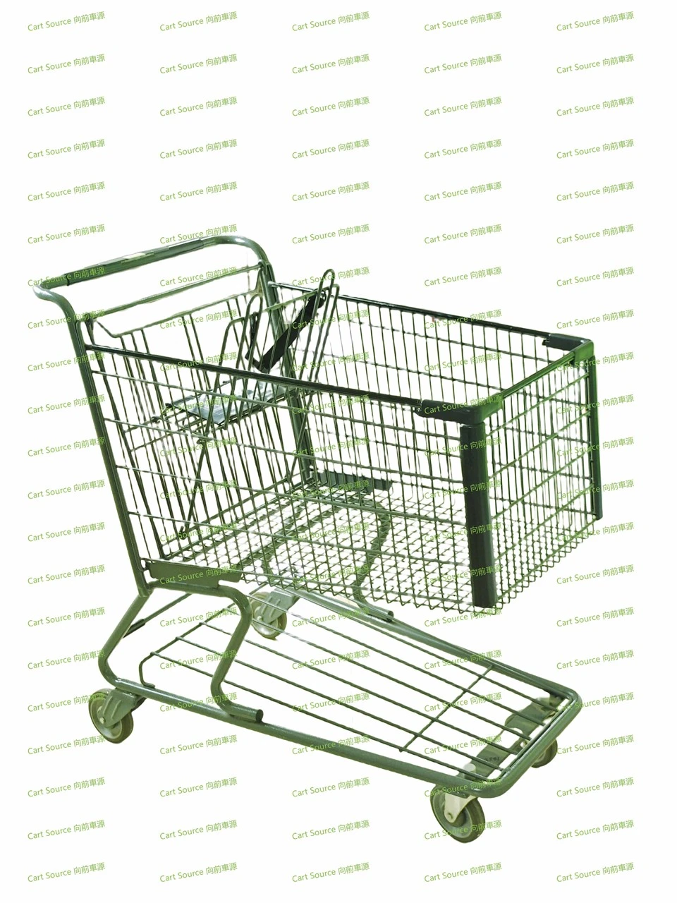 Round Tube 262L Shopping Cart With Bottom Storage Mesh